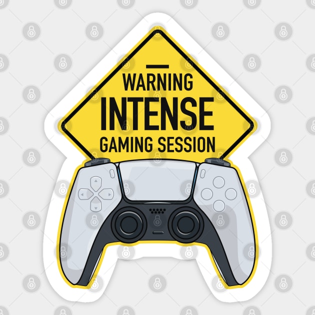 Warning Intense Gaming Session Sticker by Hixon House